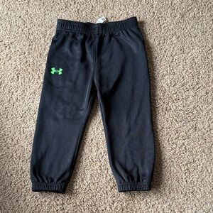 Under Armour Kids Black Joggers with Green Logo